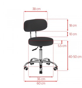 TABORET KOSMETYCZNY DO PEDICURE A-007 CZARNY 