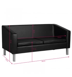 GABBIANO SOFA DO POCZEKALNI BM18003 CZARNA 