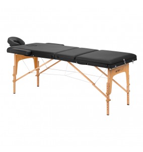 Massagebänk Träkomfort 3 segment 190x70 svart