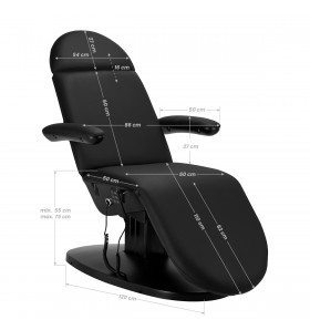 Kosmetikstuhl elektr. 2240 Eclipse 3 Motoren schwarz