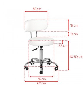 Arbetsstol CINO i vit Höjden: 40-50cm