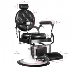 Barberarstol DON i svart Barber chair