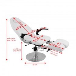 Fotvårdsstol Milano vit (hydraulisk)