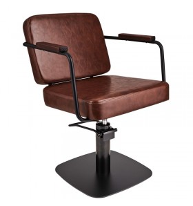Kundstol ENZO brun med svart base Barber Made in Europe