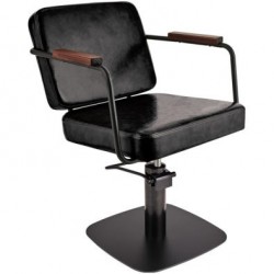 Kundstol ENZO svart med svart base Barber Made in Europe