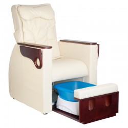 FotSpa fotvårdstol RINO-beige med utdragbar botten för fotbad och benstöd & ryggmassagefunktion